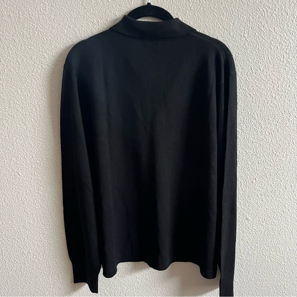 NWT J. Crew Merino wool-blend sweater-polo Black Woman’s XL - Picture 7 of 8